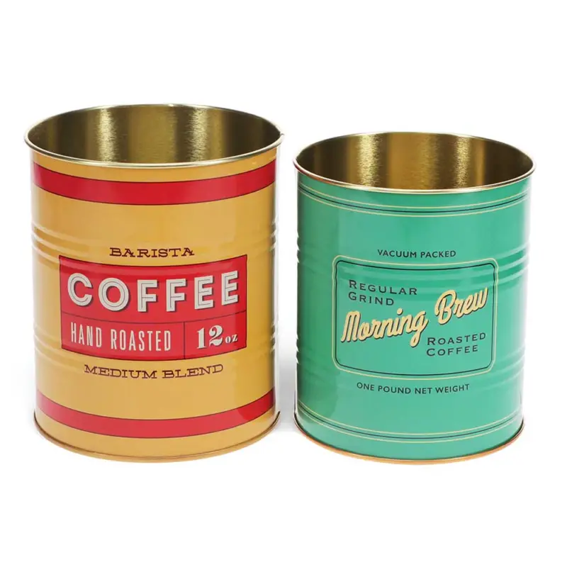 Kruka / plåtburk 2 pack Vintage Coffee Trygg betalning