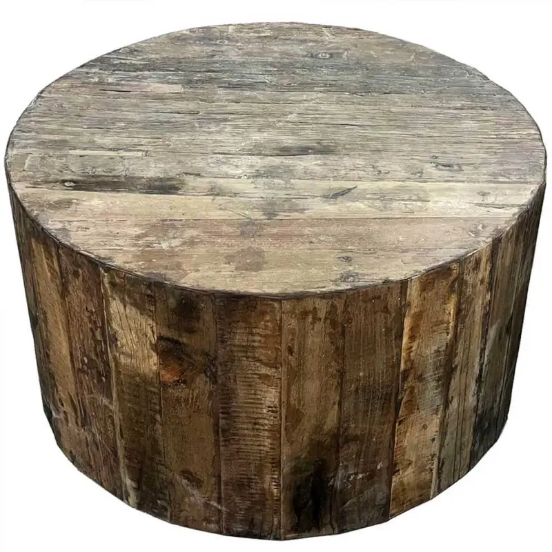 Sidobord i trä runt med hjul Ø: 90 cm Trademark Living Snabb frakt