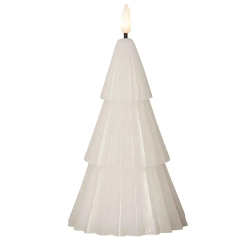Rabatt Ledljus Gran 18 cm Vit