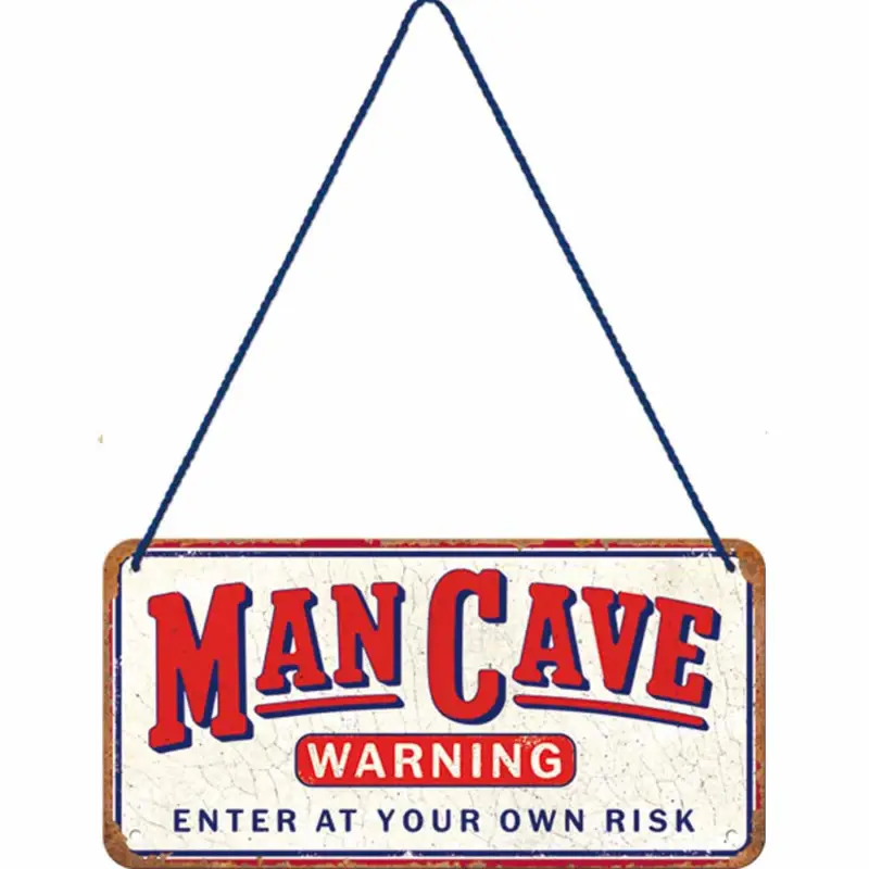 Plåtskylt med hänge Mancave Expressleverans