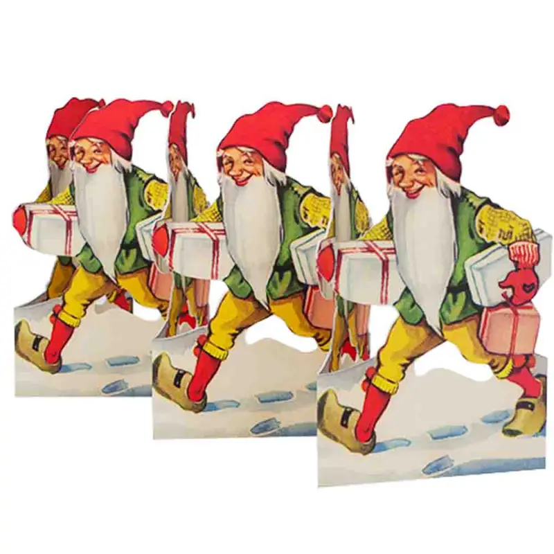 Endast idag Juldekoration Pappersrader Tomte med paket
