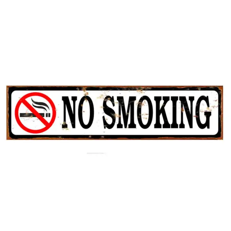 Metallskylt No Smoking 40x10cm Expressleverans