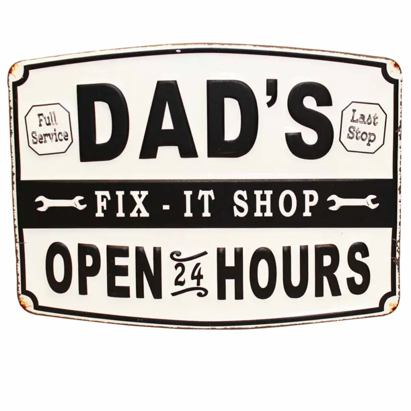 Expressleverans Metallskylt Dad´s Fix it shop 30x40cm