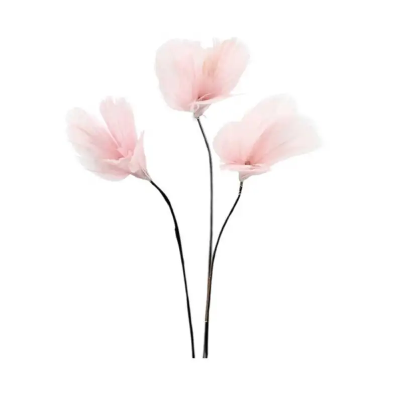Fjäder trådad Blomma Ljusrosa 12 pack Trygg betalning