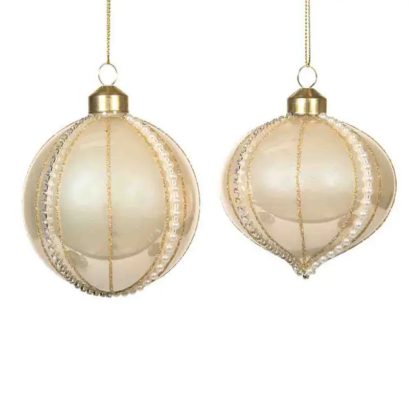 Julgranskulor 4 pack Estelle Champagne Mix 8 cm Begränsat erbjudande