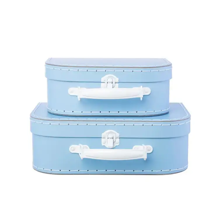 Rabatter Sass & Belle, förvaringslådor koffert blå, 2-set