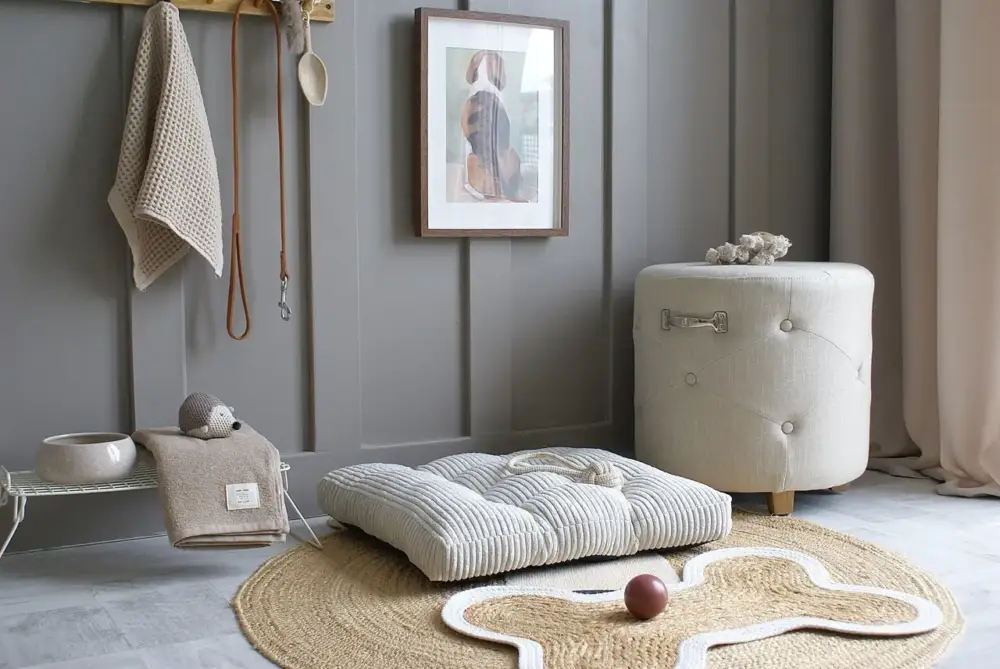 Beige kudde till hundbädd/hundsäng (L) Expressleverans