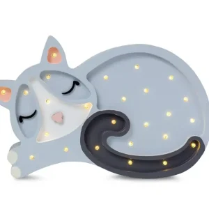 Bästa pris Little Lights, Nattlampa till barnrummet, Katt grå