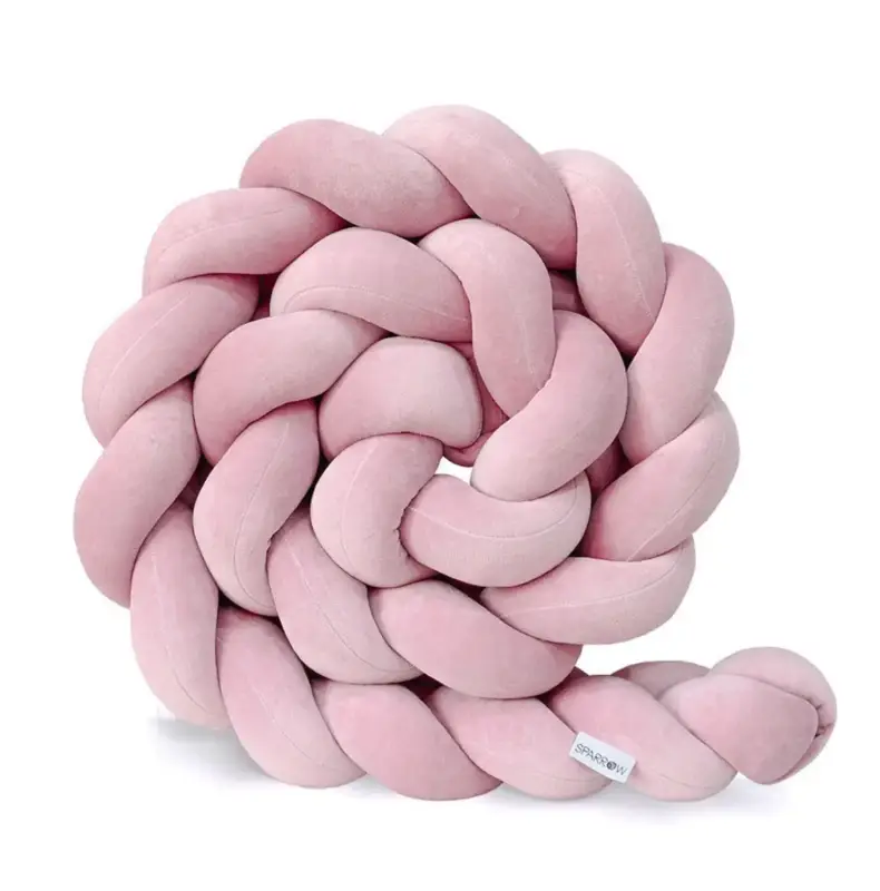 Extra rabatt Spjälsängsskydd flätad – Dusty Pink