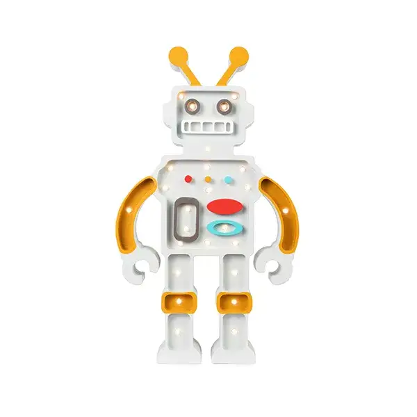 Little Lights, Nattlampa till barnrummet, Robot Metallic grey Rabatt