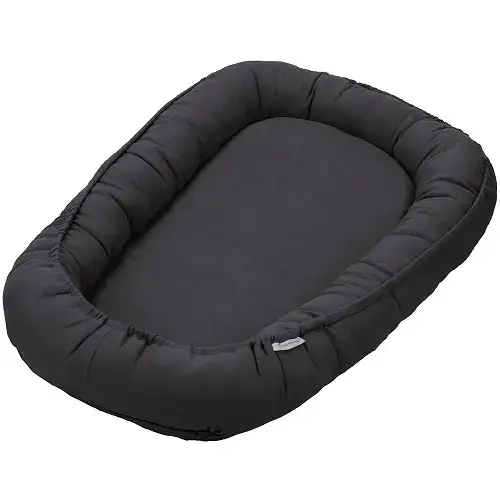 Cotton & Sweets, grafit klassisk babynest i 100 % linne I lager
