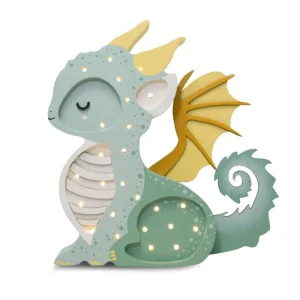 Sista chansen Little Lights, Nattlampa till barnrummet, Dragon Lamp, Hunter Green