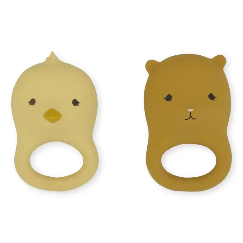 Konges Sløjd, bitleksaker Chicken Bear, 2-pack Expressleverans