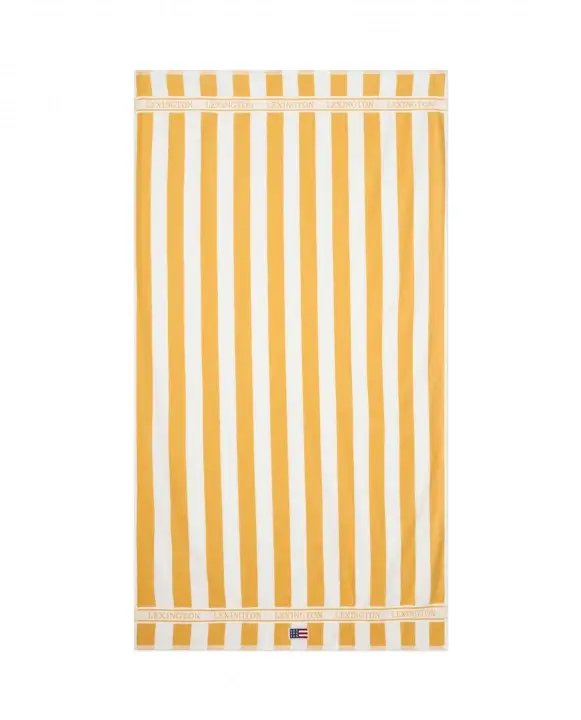 Reapris Block Striped strandhandduk - yellow/white