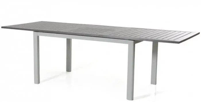 Lyon matbord 194-252x92 - metallic silver/grå Köp nu