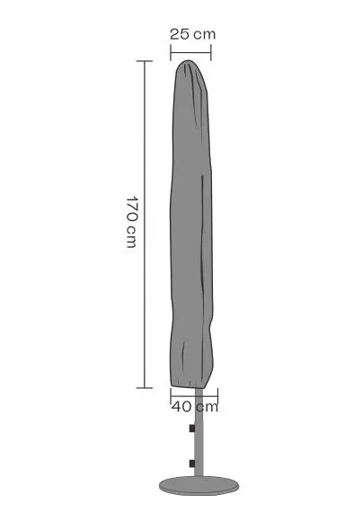 Parasollskydd Ø 2,5 m 25/40 H170 cm, vattentätt - svart Snabb frakt