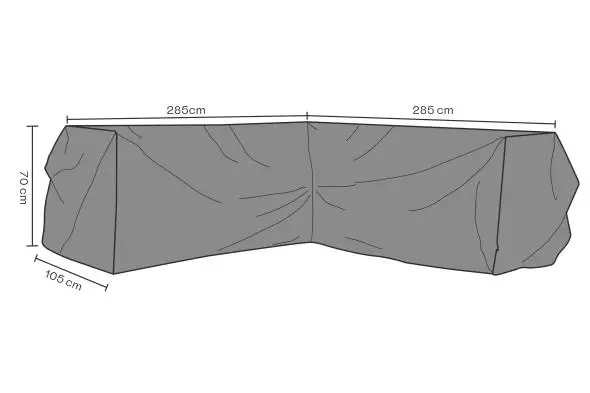 Hörnsoffskydd 285/285x105xH70 cm, vattentätt - svart Rabatt