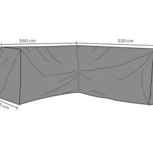 Begränsat antal Hörnsoffskydd L335/R260x90xH70 cm, andas - svart