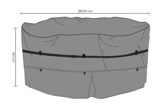 Möbelskydd matgrupp Ø 250xH80 cm, andas - svart Lågt pris