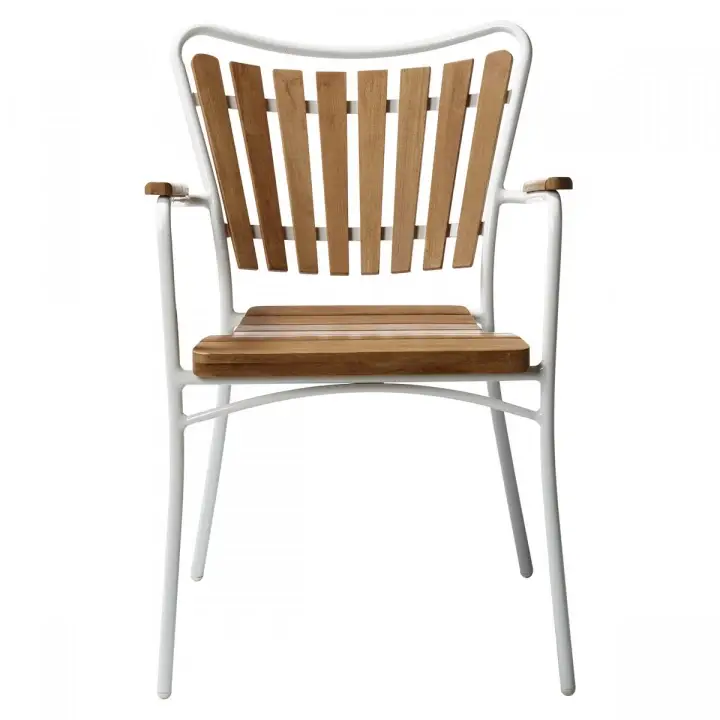 Kundfavorit Ellen karmstol - vit/teak