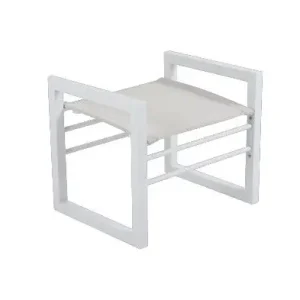 Vevi fotpall - vit/offwhite textilene Handla nu