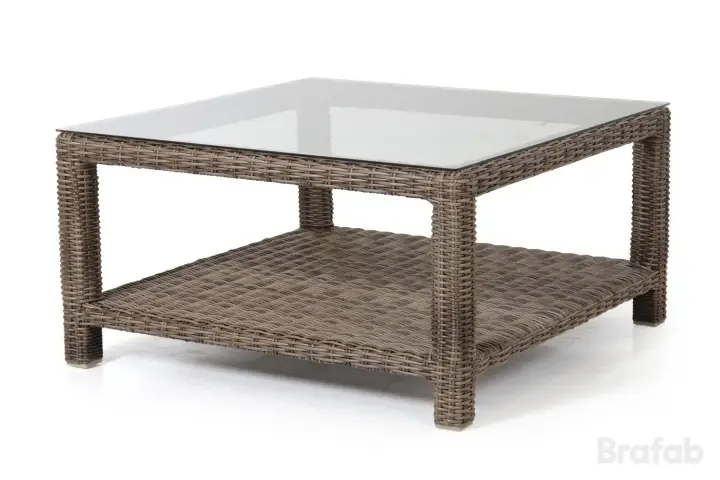 Ninja soffbord 90x90 H46 cm - rustik/glasskiva Beställ idag