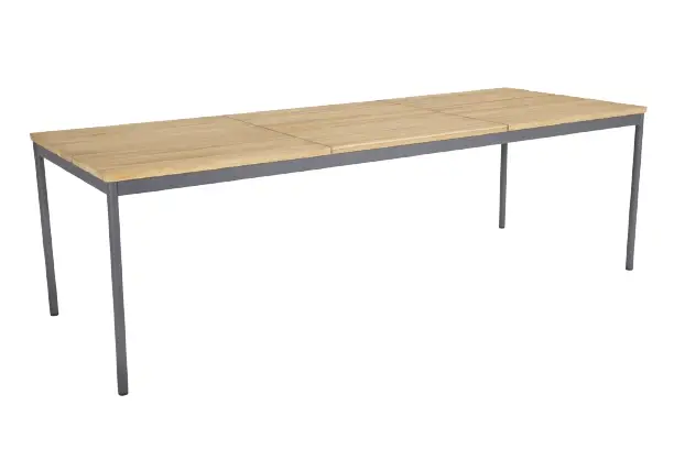 Rabatter Nox matbord 238x90 H73 cm - antracit/teak