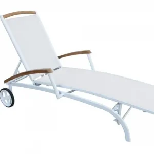 Andy vilsäng - vit/offwhite teak Nyhet