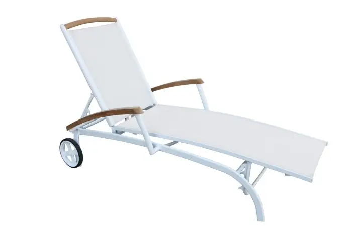 Andy vilsäng - vit/offwhite teak Nyhet