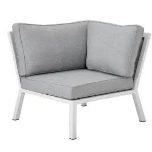 Belfort hörndel, byggbar - vit/pearl grey dyna Rabatter
