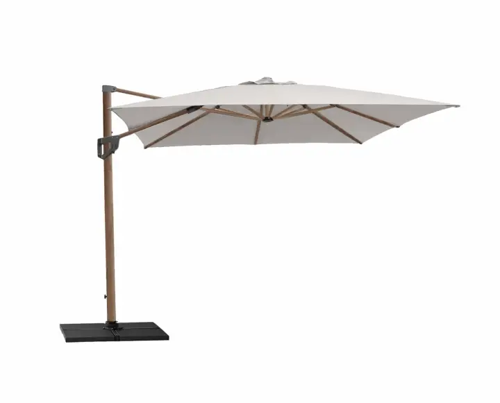 Nyhet Hyde luxe hanging parasoll 3x4 m - Wood look pol/dusty white