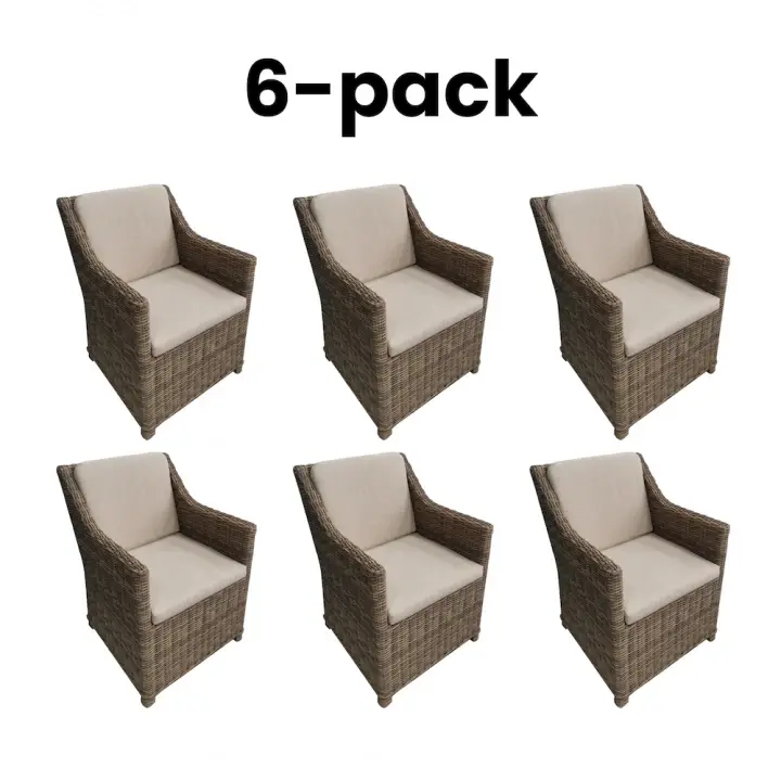 6-pack Long Island karmstol - natur/beige Kampanjpris