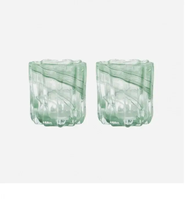 Snabb frakt Curl ljuslykta H11,5 cm, 2-pack - green