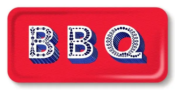 BBQ bricka 32x15 cm - röd Begränsat erbjudande