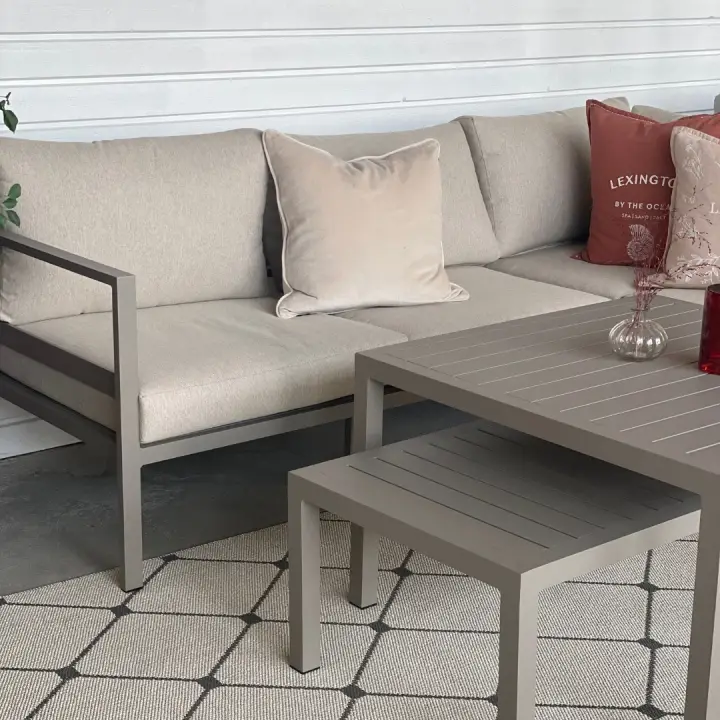 Handla nu Lenny hörnsoffa exkl. soffbord - khaki/beige