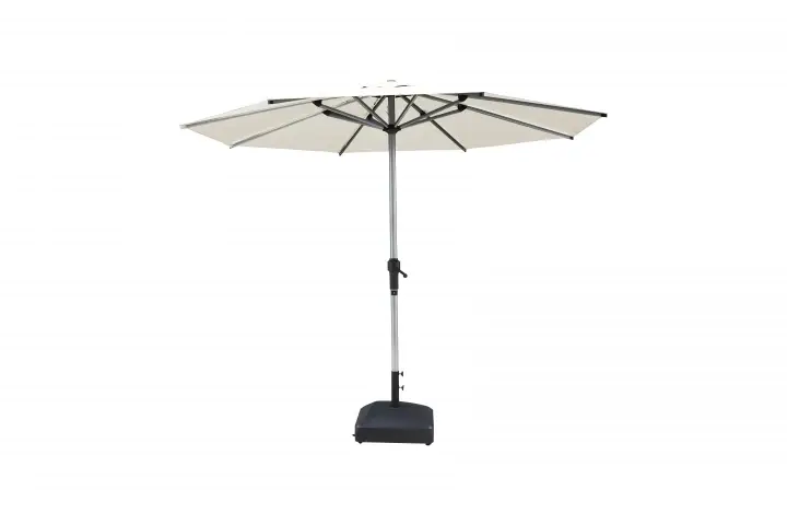 Bästa pris Madelina parasoll Ø 3.5 m - silver/beige