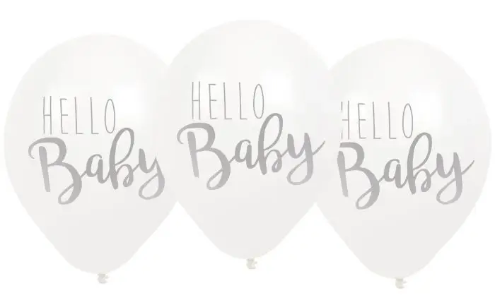 Ballonger Hello Baby - vit Erbjudandepris