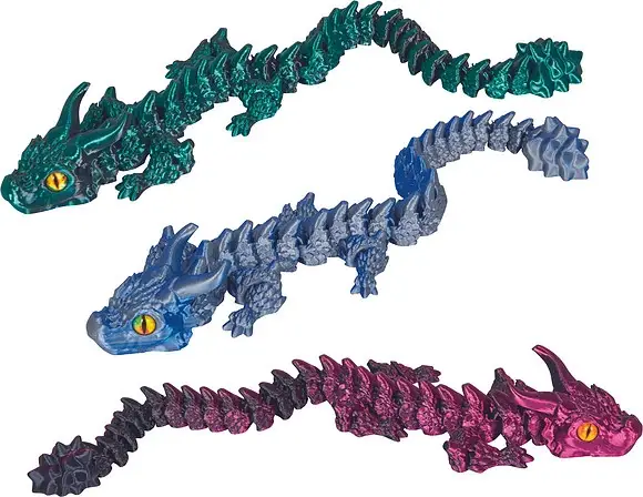 Premium 3D printad drake 1 st, mixade färger