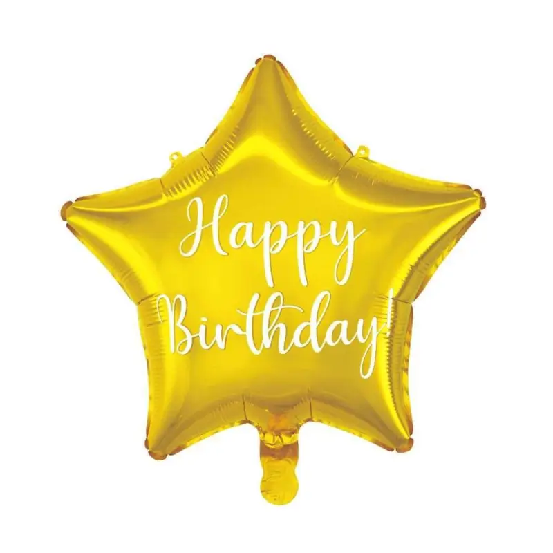 Fynd Ballong Stjärna Happy Bday Guld 35cm