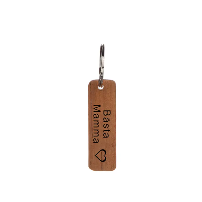 Rabatter Nyckelring i teak ”Bästa Mamma” 7x2cm