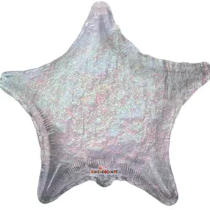 Begränsad tid Ballong Holographic Star Silver 56cm