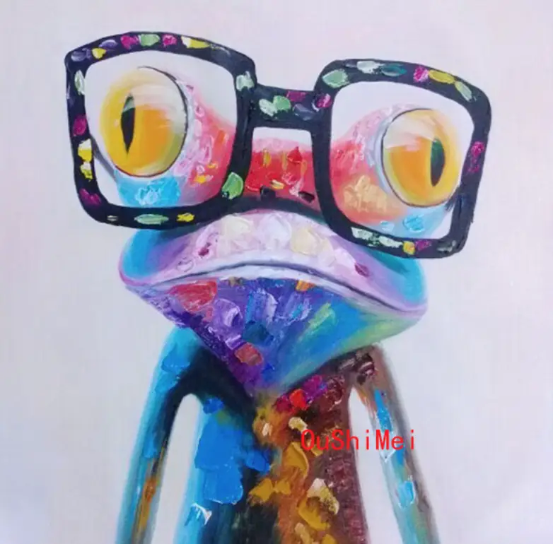 Tavla 80×80 cm Ödla med glasögon Extra rabatt