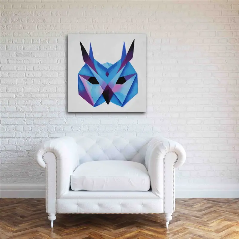 Begränsat antal Tavla 80×80 cm Uggla Polygon
