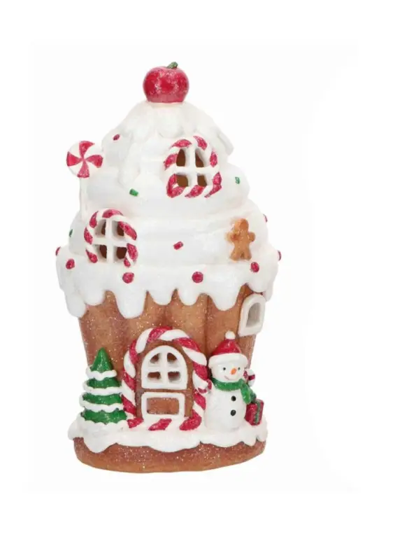 Populärt val Pepparkakshus Med Snögubbe 12×10,5×20,8