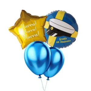 Ballongbukett 1st Student Blå 1st Stjärna 2st Blå Premium