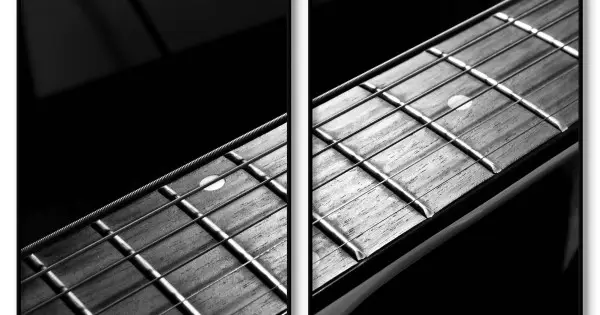 Expressleverans Svartvita musik posters - Hals på elgitarr