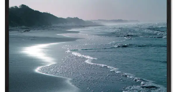 Trygg betalning Vackra vågor vid strand - Turkos poster
