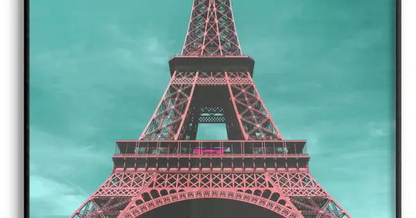 Lägg i varukorgen Paris Fashion Eiffeltornet - Rosa/Turkos Poster