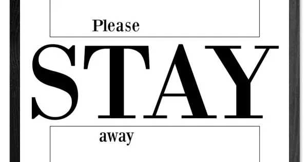 Rabatter please STAY away - Enkel textposter