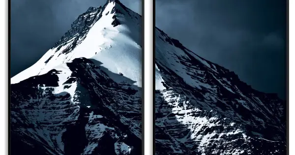 I lager Berg och fjäll - Vacker tvådelad tavla